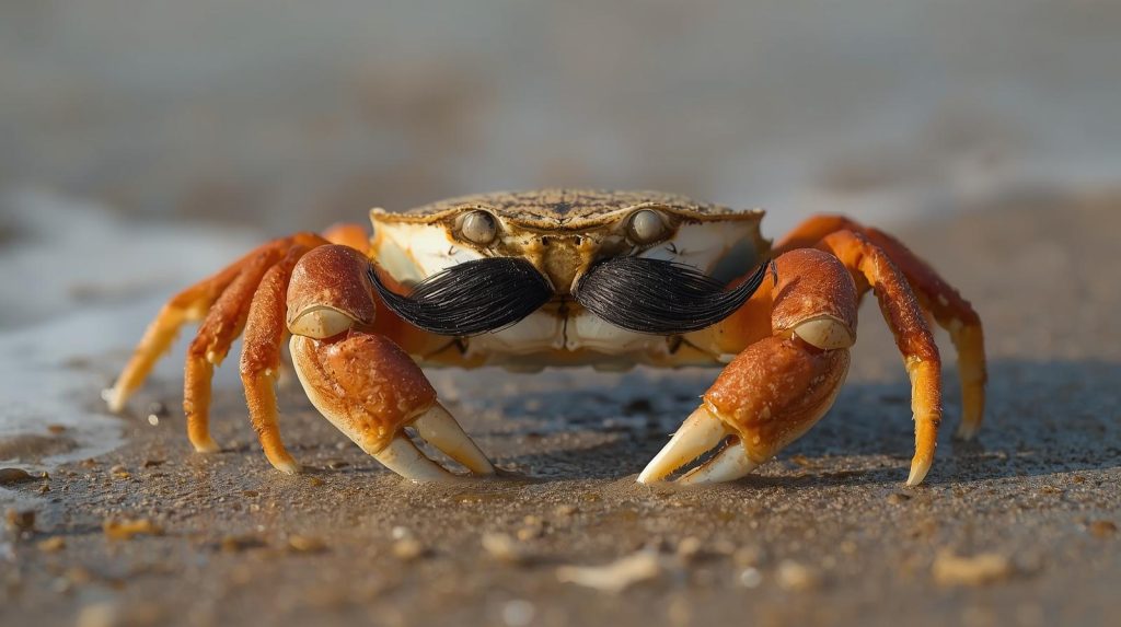 crabe portant une moustache